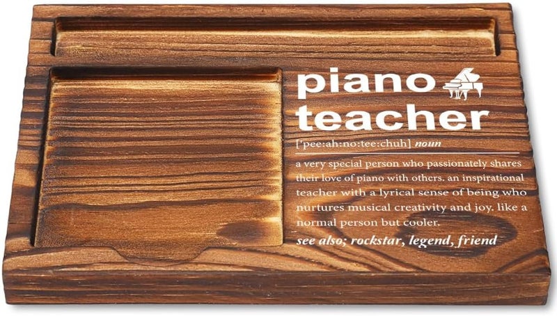 CWGOTC Piano Teacher Gifts, Wooden Self-Stick Note Pad Holder, Thoughtful Appreciation Gift for Music Instructors, Graduation, Birthday, Christmas, End-of-Year Present YCB89 - Image 1
